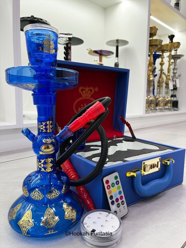 Al-Fakher Glass Shisha with Suitcase ( WIth LED Light)